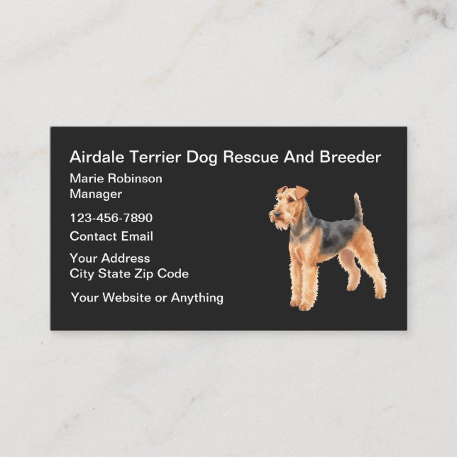 Tarjetas de presentación de rescate o criador de A (Anverso)