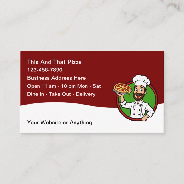 Tarjetas de presentación de restaurante italiano d (Anverso)