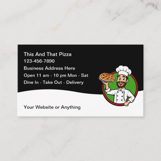 Tarjetas de presentación de restaurante italiano d (Anverso)