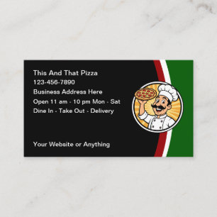Tarjetas de presentación de restaurante italiano y