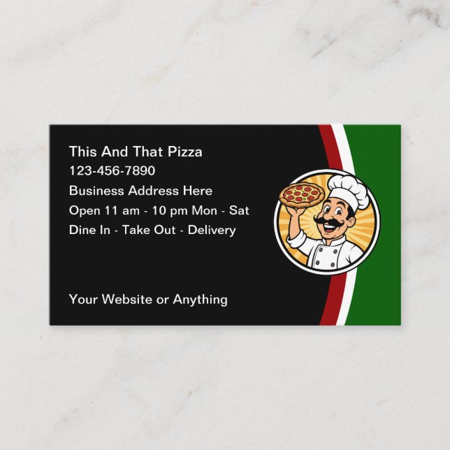 Tarjetas de presentación de restaurante italiano y (Anverso)