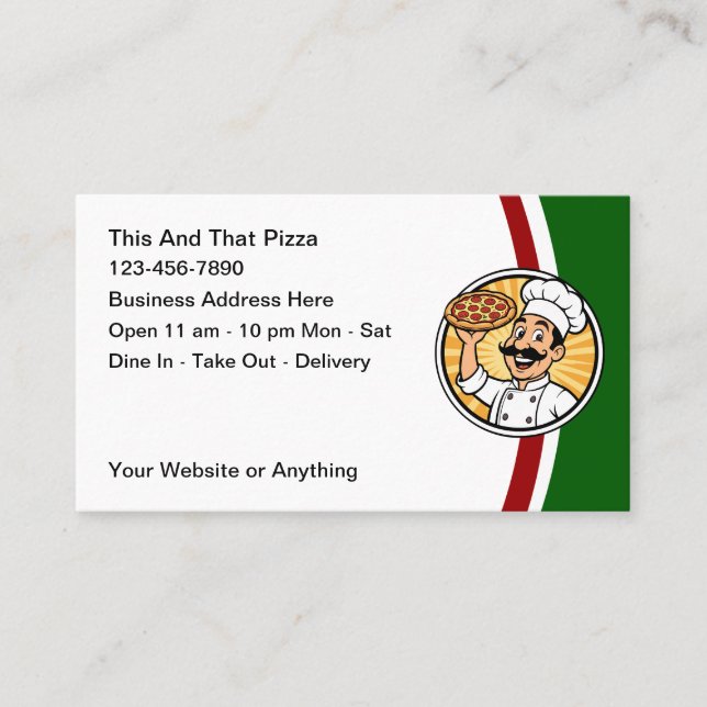 Tarjetas de presentación de restaurante italiano y (Anverso)