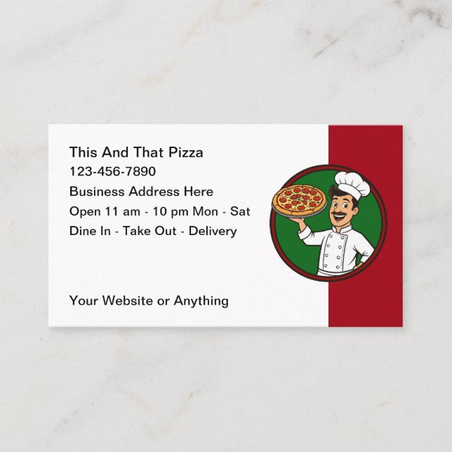 Tarjetas de presentación de restaurante italiano y (Anverso)