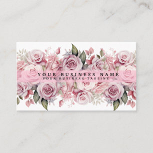 Tarjetas de presentación de rosas acuarela rosa ru