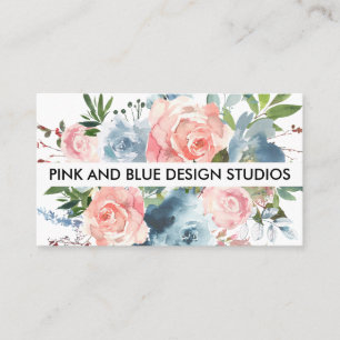 Tarjetas de presentación de rosas florales rosadas
