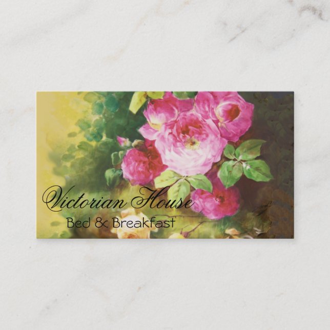 Tarjetas de presentación de Rosas rosados victoria (Anverso)