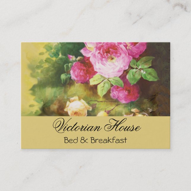 Tarjetas de presentación de Rosas rosados victoria (Anverso)