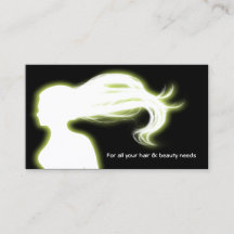 tarjetas de presentación de salón de belleza verde