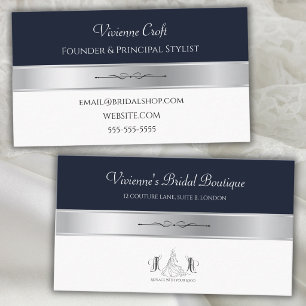 Tarjetas de presentación de Salon de Novias Azul M