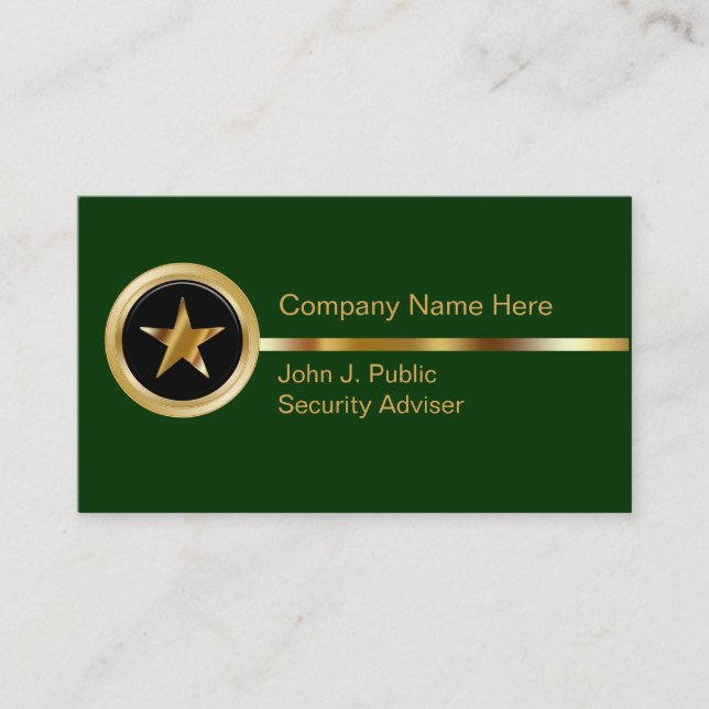 Tarjetas de presentación de seguridad (Anverso)