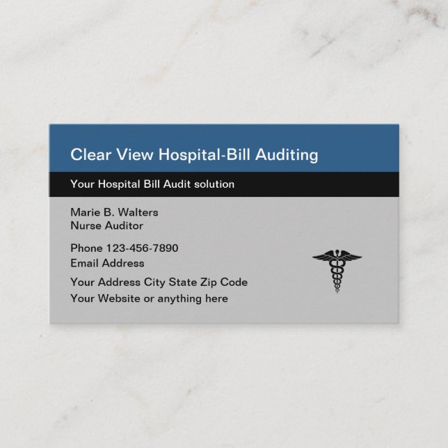 Tarjetas de presentación de servicio de auditoría  (Anverso)
