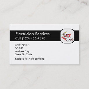 Tarjetas de presentación de servicio de electricis