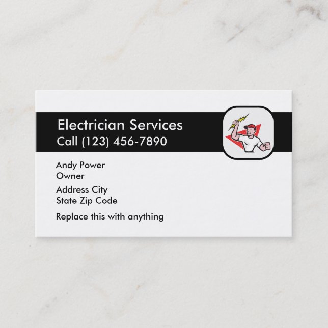 Tarjetas de presentación de servicio de electricis (Anverso)