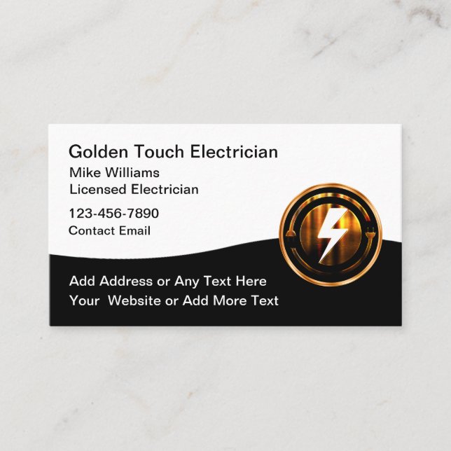Tarjetas de presentación de servicio de electricis (Anverso)
