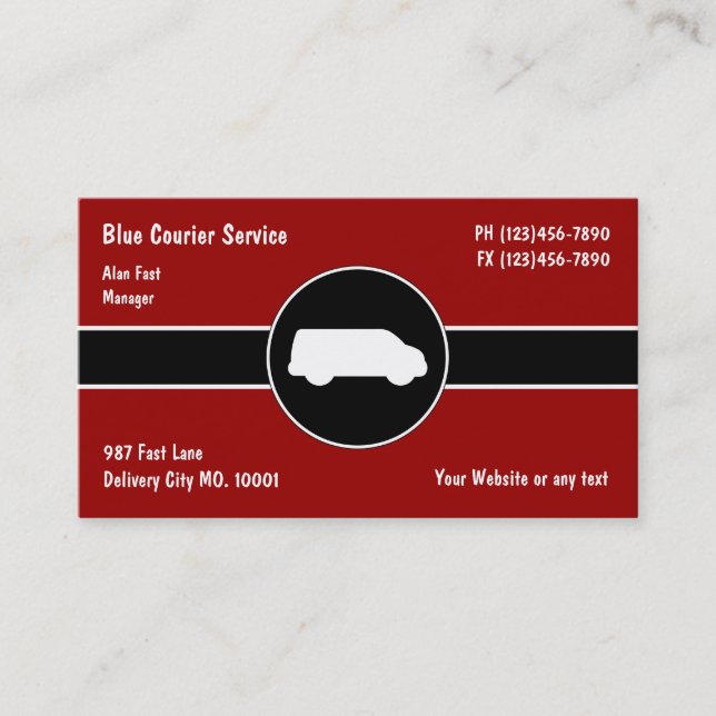 Tarjetas de presentación de servicio de mensajería (Anverso)