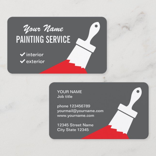Tarjetas de presentación de servicio de pintura co (Anverso / Reverso)