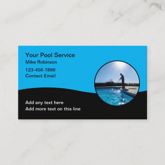 Tarjetas de presentación de servicio de piscina ge (Anverso)