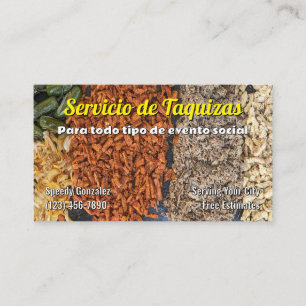 Tarjetas de presentación de servicio de tacos