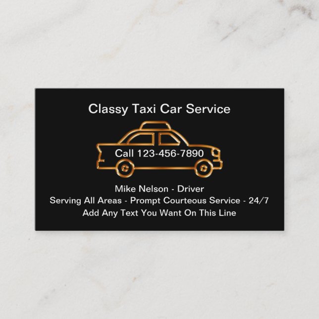 Tarjetas de presentación de servicio de taxi de lu (Anverso)