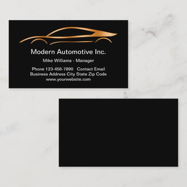 Tarjetas de presentación de servicios automotrices (Anverso / Reverso)