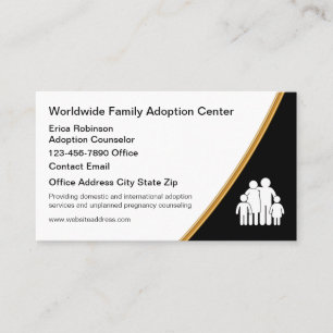 Tarjetas de presentación de servicios de adopción 