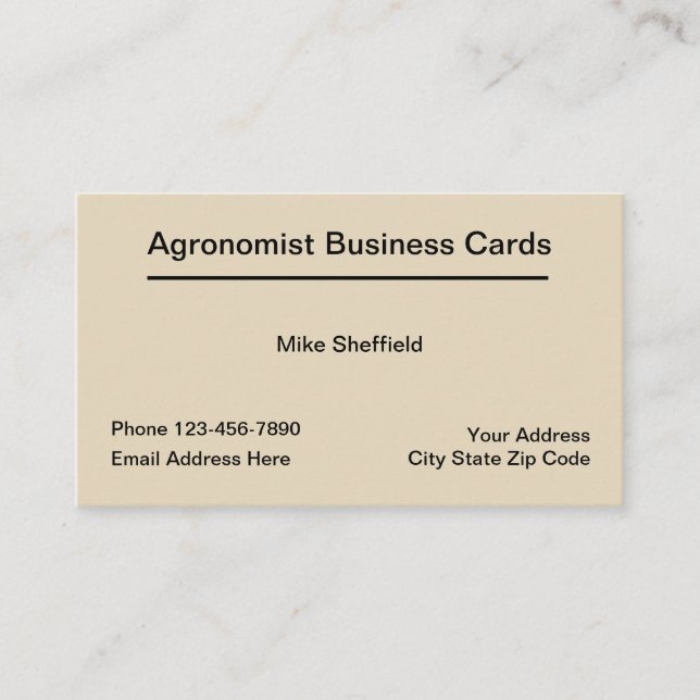 Tarjetas de presentación de servicios de agrónomo (Anverso)