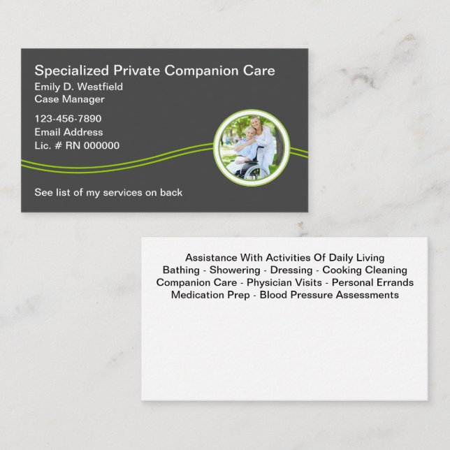 Tarjetas de presentación de servicios de compañía  (Anverso / Reverso)