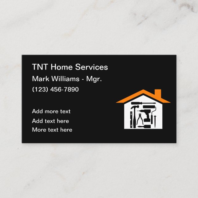 Tarjetas de presentación de servicios de construcc (Anverso)