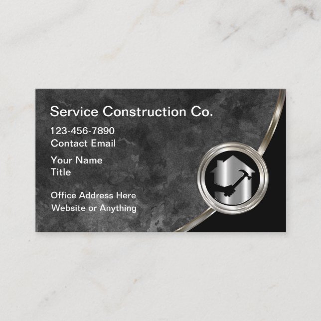 Tarjetas de presentación de servicios de construcc (Anverso)