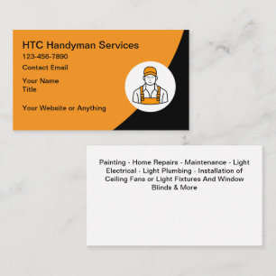 Tarjetas de presentación de servicios de hogar de 