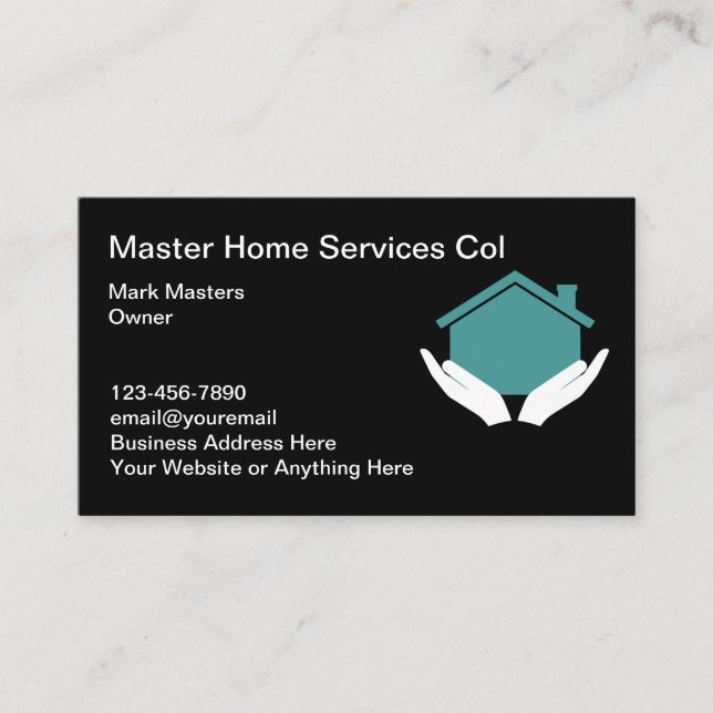 Tarjetas de presentación de servicios de hogar mod (Anverso)