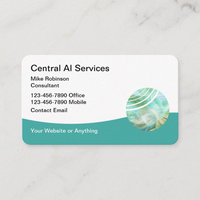 Tarjetas de presentación de servicios de IA modern (Anverso)