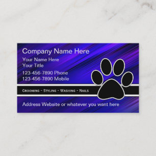 Tarjetas de presentación de servicios de mascotas