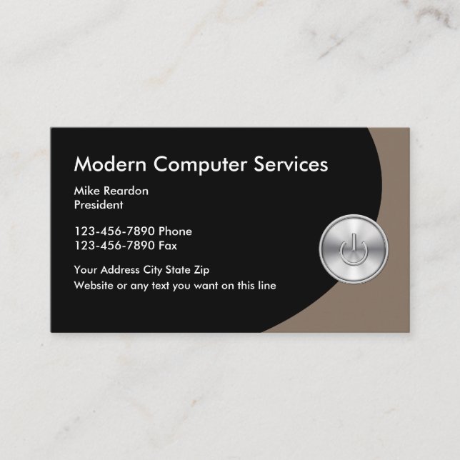 Tarjetas de presentación de servicios informáticos (Anverso)