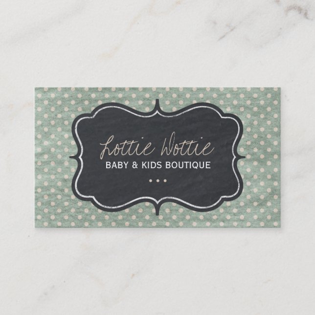 Tarjetas de presentación de Shabby Dots divertidos (Anverso)