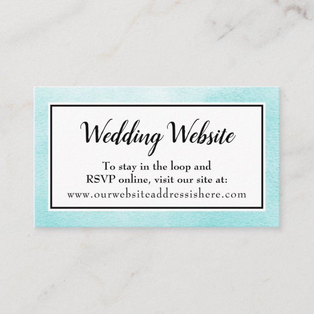 Tarjetas de Presentación de Sitio Web de Boda con  (Anverso)
