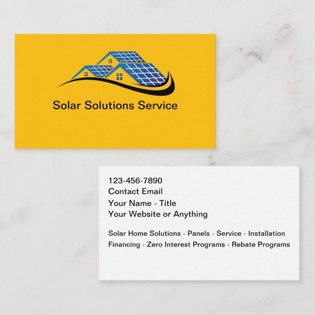 Tarjetas de presentación de soluciones de hogar so (Anverso / Reverso)