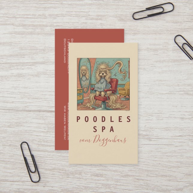 Tarjetas de presentación de Spa para Caniche Lindo (Anverso/Reverso In Situ)