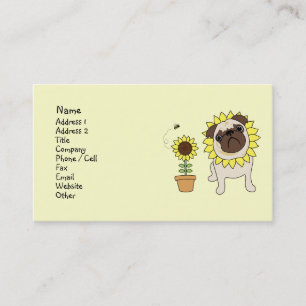 Tarjetas de presentación de Sunflower Pug
