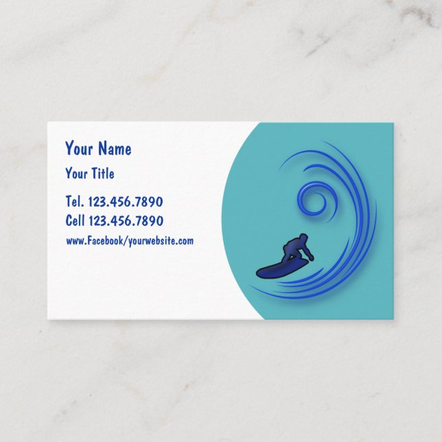 Tarjetas de Presentación de Surf (Anverso)