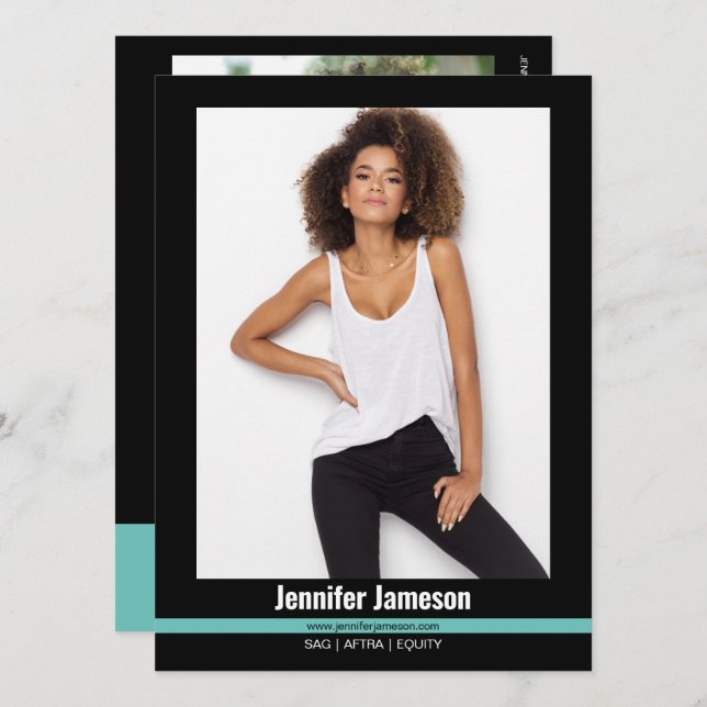 Tarjetas de presentación de talento de actor model (Anverso / Reverso)