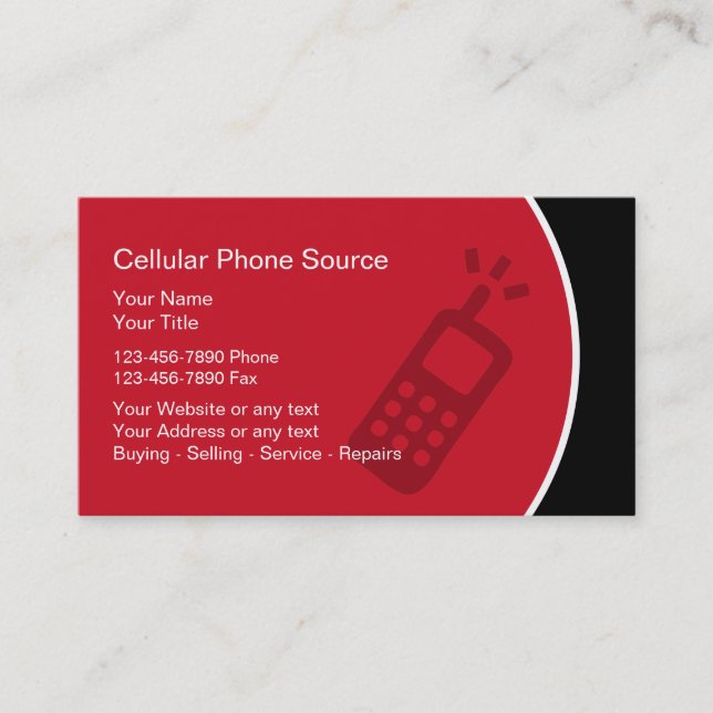 Tarjetas de presentación de telefonía celular (Anverso)