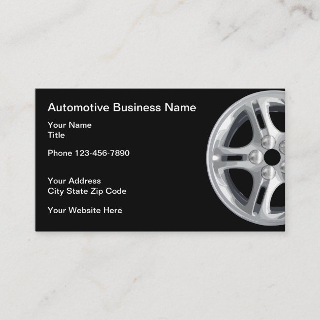 Tarjetas de presentación de tema automotriz (Anverso)