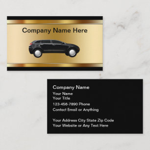 Tarjetas de presentación de tema automotriz elegan
