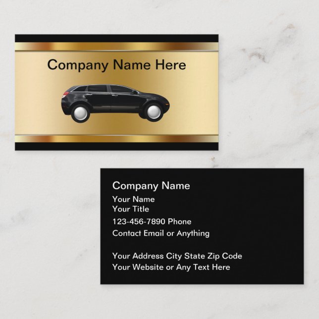 Tarjetas de presentación de tema automotriz elegan (Anverso / Reverso)