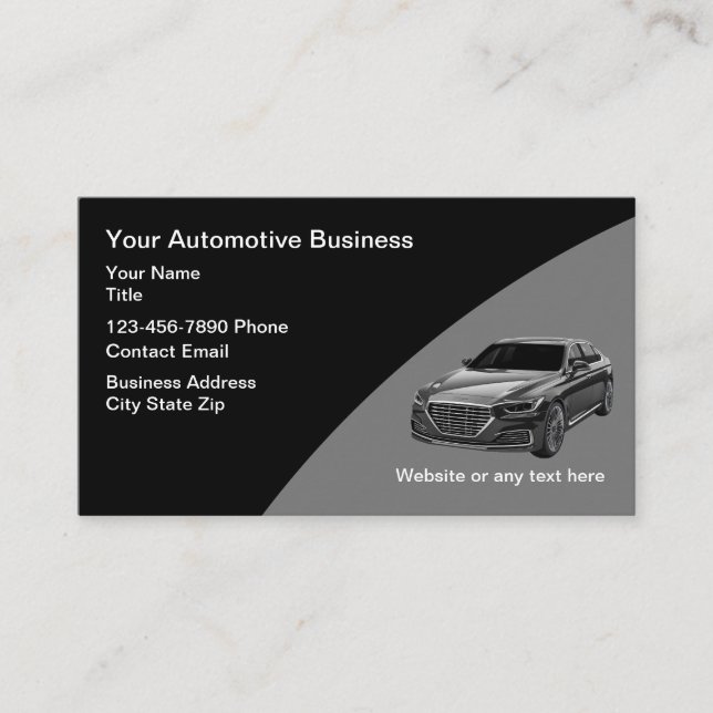 Tarjetas de presentación de tema automotriz elegan (Anverso)