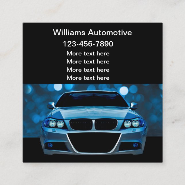 Tarjetas de presentación de tema automotriz genial (Anverso)