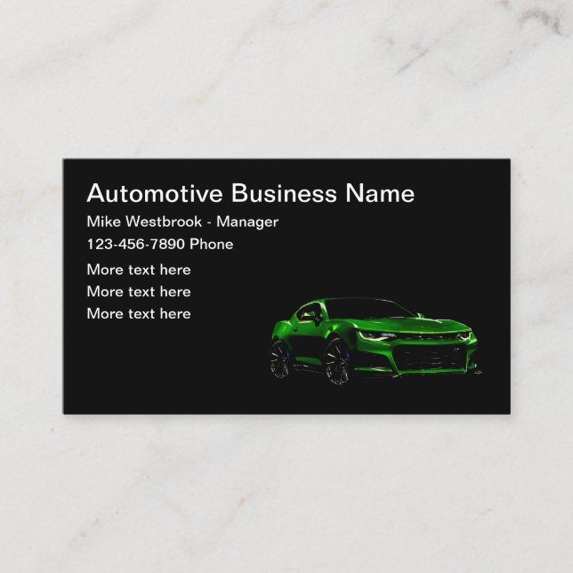 Tarjetas de presentación de tema automotriz genial (Anverso)