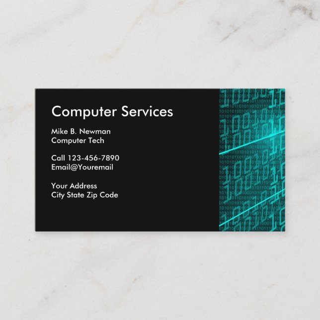 Tarjetas de presentación de tema de computadora (Anverso)