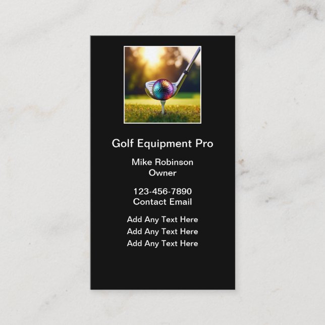 Tarjetas de presentación de tema de golf estilo ve (Anverso)